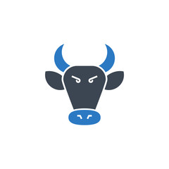 Bull Market related vector glyph icon. Isolated on white background. Vector illustration.