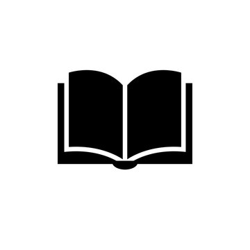 Book vector icon. Library logotype. Paper book.