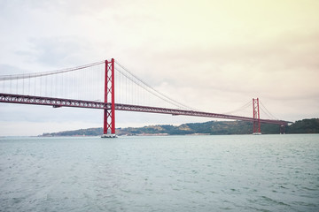 The 25 April bridge (Ponte 25 de Abril) is a steel suspension bridge located in Lisbon, Portugal, crossing the Targus river. It is one of the most famous landmarks of the region.