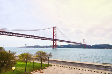 The 25 April bridge (Ponte 25 de Abril) is a steel suspension bridge located in Lisbon, Portugal, crossing the Targus river. It is one of the most famous landmarks of the region.