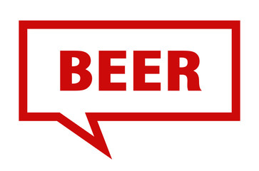 beer sign. beer square speech bubble. beer