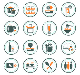 Food and kitchen icons set