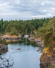 Fragment of Mountain Lake with Blue Water in British Columbia, Canada.