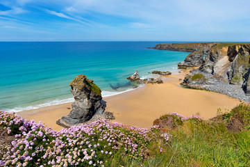 Queen Bess rock Bedruthan Cornwall