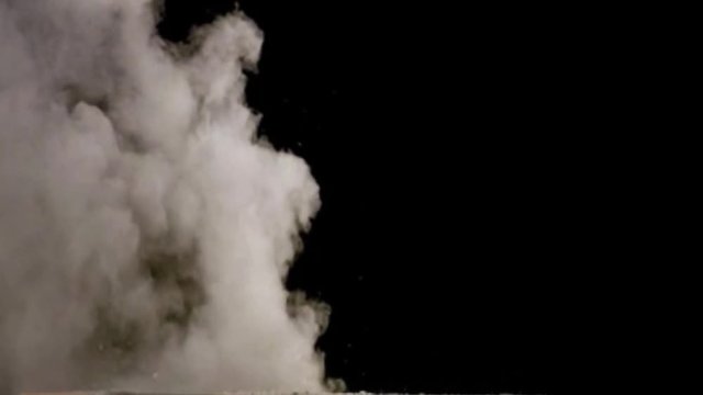 Cg animation of white powder dust explosion on black background. Slow motion movement with acceleration in the beginning.More elements in our portfolio