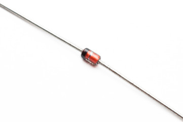 Zener diode electronic component on white background
