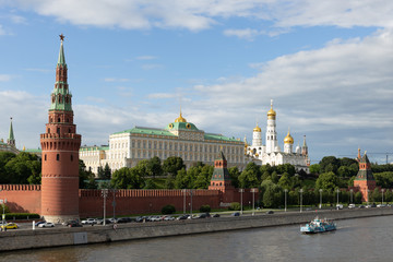 Obraz premium Panoramic top view of the Moscow river and the Kremlin