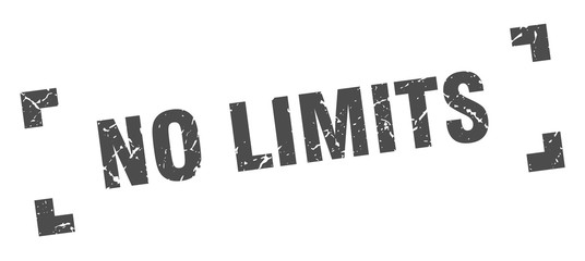 no limits stamp. no limits square grunge sign. no limits