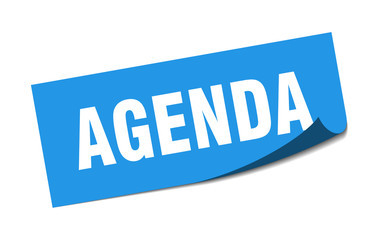 agenda sticker. agenda square isolated sign. agenda