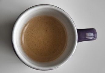 cup of coffee from above