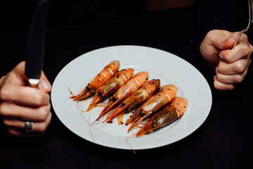 fried shrimp on a white plate