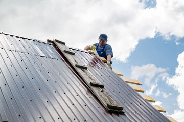 construction work, the master covers the roof