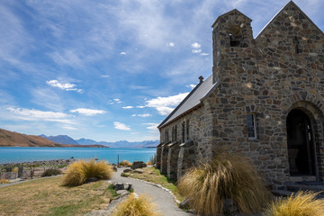 Fototapeta premium Church of the Good Shepherd Lake Takapo New Zealand
