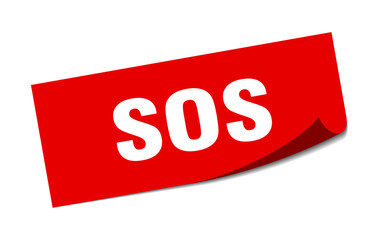 sos sticker. sos square isolated sign. sos