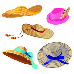 Set of vector hats from the sun
