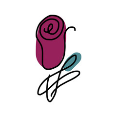 Roses line shapes illustration