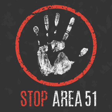 Conceptual vector illustration. Stop area 51
