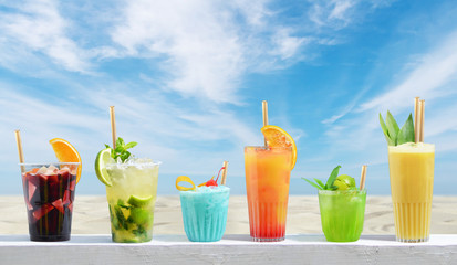 Holiday cold cocktails on the beach