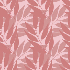 Vector pastel branches with leaves seamless pattern repeat