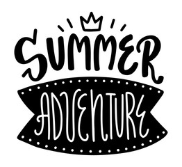 Summer lettering composition with decor.