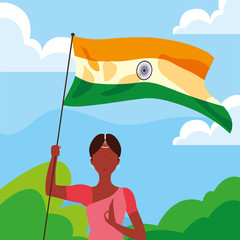 india independence day flat design