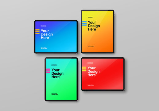 4 Tablets Mockup