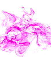 Purple smoke on white background