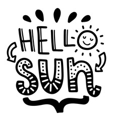 Summer lettering composition with decor.