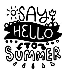 Summer lettering composition with decor.