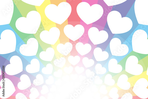 Background Wallpaper Vector Illustration Design Free Free Size Charge Free Colorful Color Rainbow Show Business Entertainment Party Image カラフル ベクターイラスト背景壁紙 虹色 レインボーカラー ハートマーク 無料素材 フリーサイズ 愛 Wall Mural