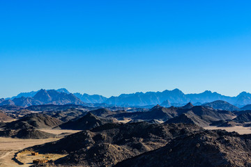 Plakat Mountains in Arabian desert not far from the Hurghada city, Egypt