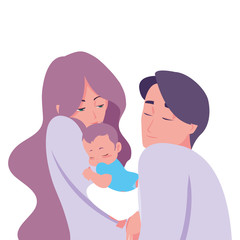 mom and dad carrying her newborn