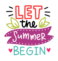 Summer lettering composition with decor.