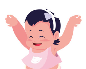 smiling cute baby girl sitting