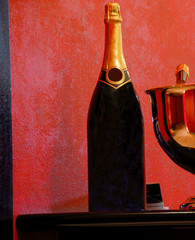 detail of champagne bottle in my house