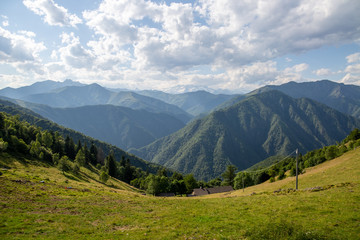 Panoramic view of the Bielmonte viewpoint on a sunny day in summer