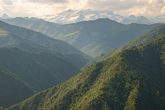Panoramic view of the Bielmonte viewpoint on a sunny day in summer