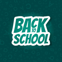 Back to school poster design with seamless abc pattern background