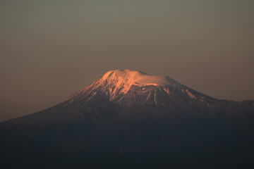 Mount Ararat (Masis). Biblical Mount Peak at Sunrise