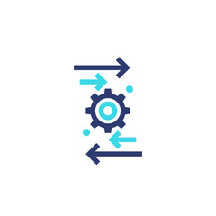 automation and optimization vector icon on white