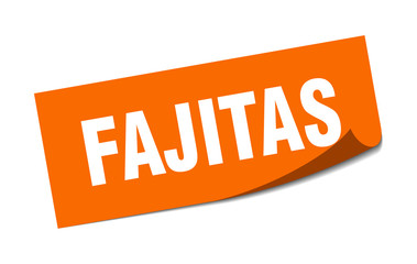 fajitas sticker. fajitas square isolated sign. fajitas