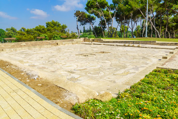 Birds Mosaic, Byzantine palace mosaic floor in Caesarea