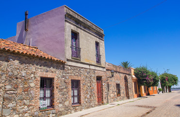 The streets of Colonia del Sacramento, a city in southwestern Uruguay .