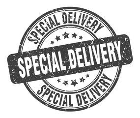 special delivery stamp. special delivery round grunge sign. special delivery