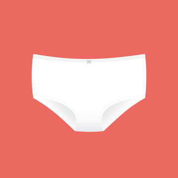 Panties symbol. Woman underwear type: short boy. Vector illustration, flat design