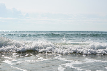 Sea waves. Water splashes. Nature colors background