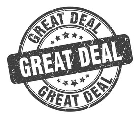 great deal stamp. great deal round grunge sign. great deal