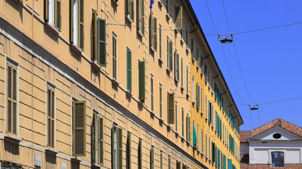 Obraz premium palazzi storici colorati in centro a milano in italia, colorful historic buildings in the center of Milan in Italy