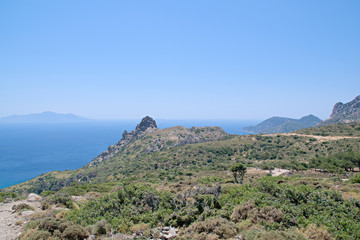 Fototapeta na wymiar Landscape shot in Kamari on the island Kos in Greece