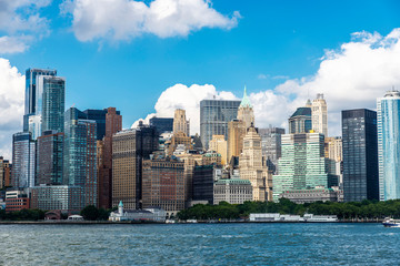 Skyline of skyscrapers in Manhattan, New York City, USA